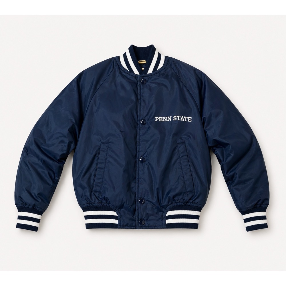 Vintage Penn State Chalk Line Bomber Jacket Kids Youth Blue 6/8 NCAA